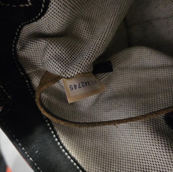 Vintage Dooney & Bourke Suede Leather Flap Crossbody Bag Black Brown Equestrian - Picture 8 of 12